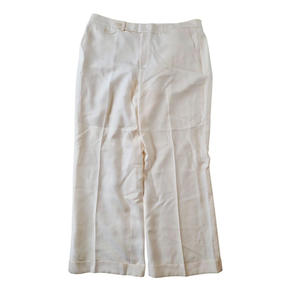 Women's Cream Wide-Leg Dress Pants